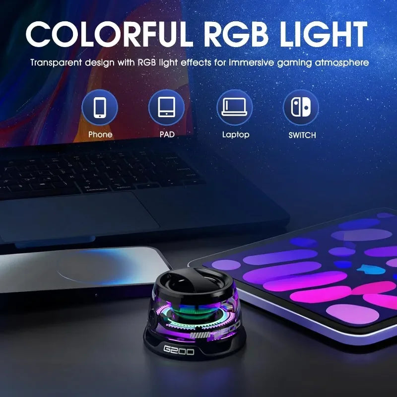 Haut-parleur Bluetooth magnétique extérieur Mini haut-parleur stéréo de voyage portable sans fil avec lumière de couleur RVB et support de téléphone pour Ios