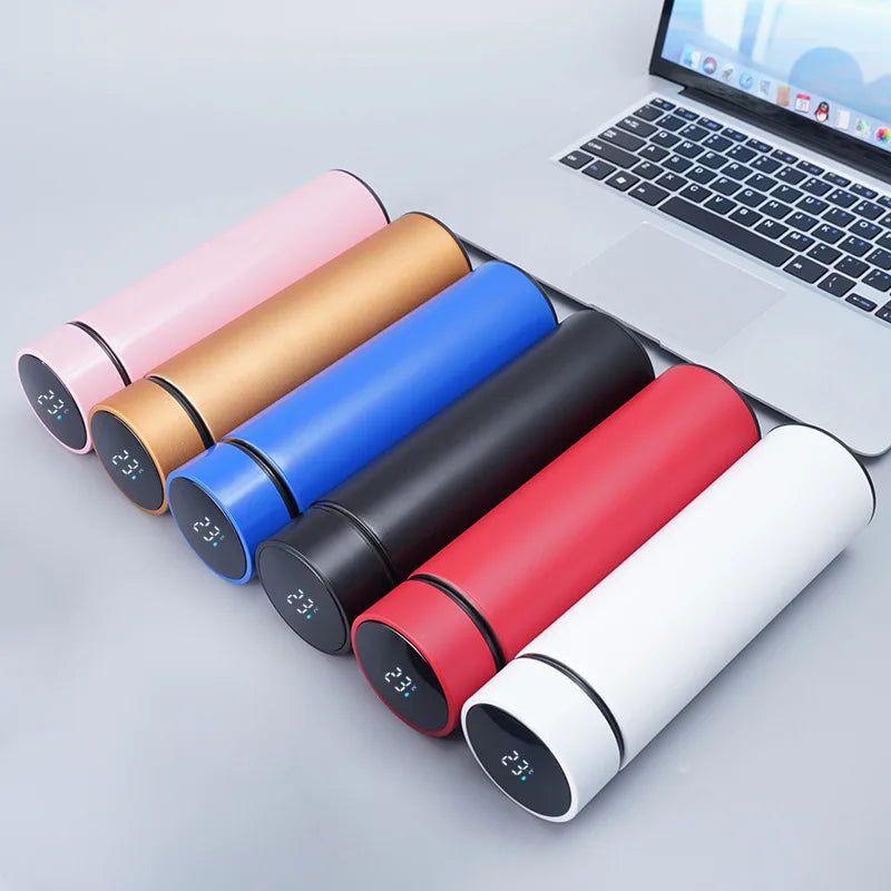 Bouteille d'eau thermos intelligente de 500 ML Isolation en acier inoxydable Touch Affichage intelligent de la température Flacons sous vide Tasse Tasse numérique