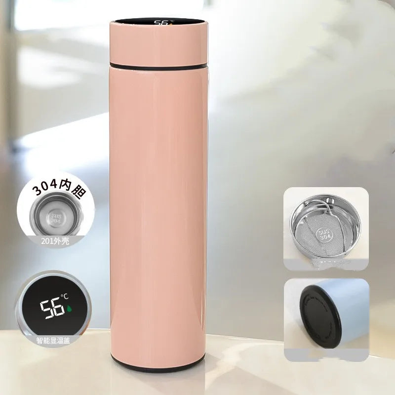 Bouteille d'eau thermos intelligente de 500 ML Isolation en acier inoxydable Touch Affichage intelligent de la température Flacons sous vide Tasse Tasse numérique