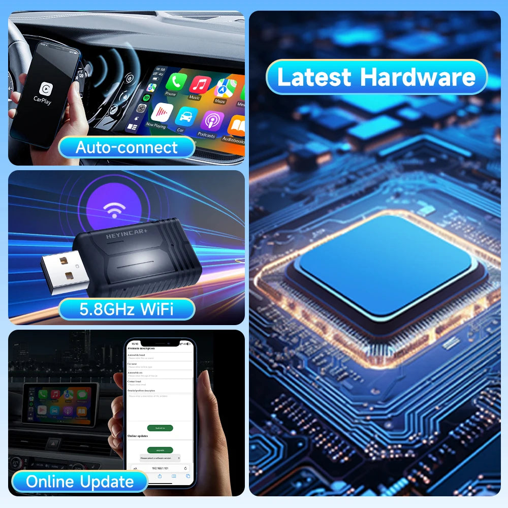 đźš— Adaptateur sans fil 2-en-1 HEYINCAR 2025 Android Auto & CarPlay