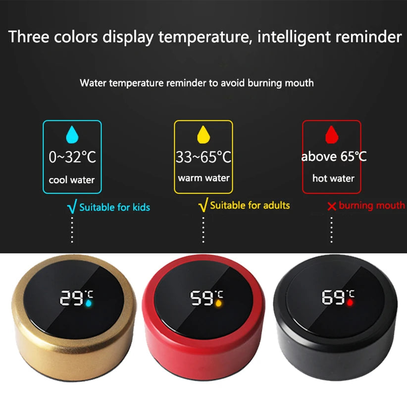 Bouteille d'eau thermos intelligente de 500 ML Isolation en acier inoxydable Touch Affichage intelligent de la température Flacons sous vide Tasse Tasse numérique