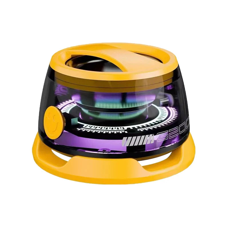 Haut-parleur Bluetooth magnétique extérieur Mini haut-parleur stéréo de voyage portable sans fil avec lumière de couleur RVB et support de téléphone pour Ios