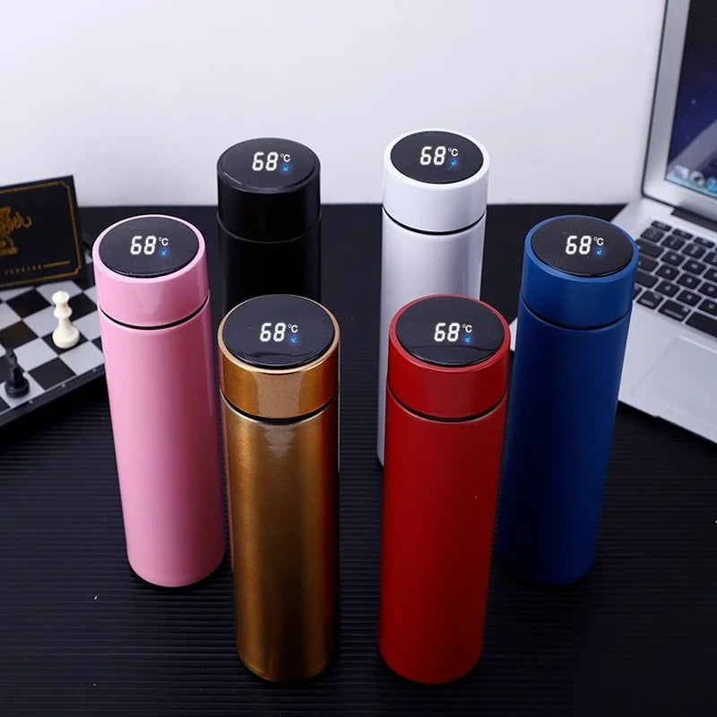Bouteille d'eau thermos intelligente de 500 ML Isolation en acier inoxydable Touch Affichage intelligent de la température Flacons sous vide Tasse Tasse numérique