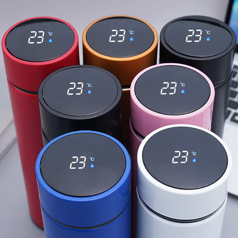Bouteille d'eau thermos intelligente de 500 ML Isolation en acier inoxydable Touch Affichage intelligent de la température Flacons sous vide Tasse Tasse numérique
